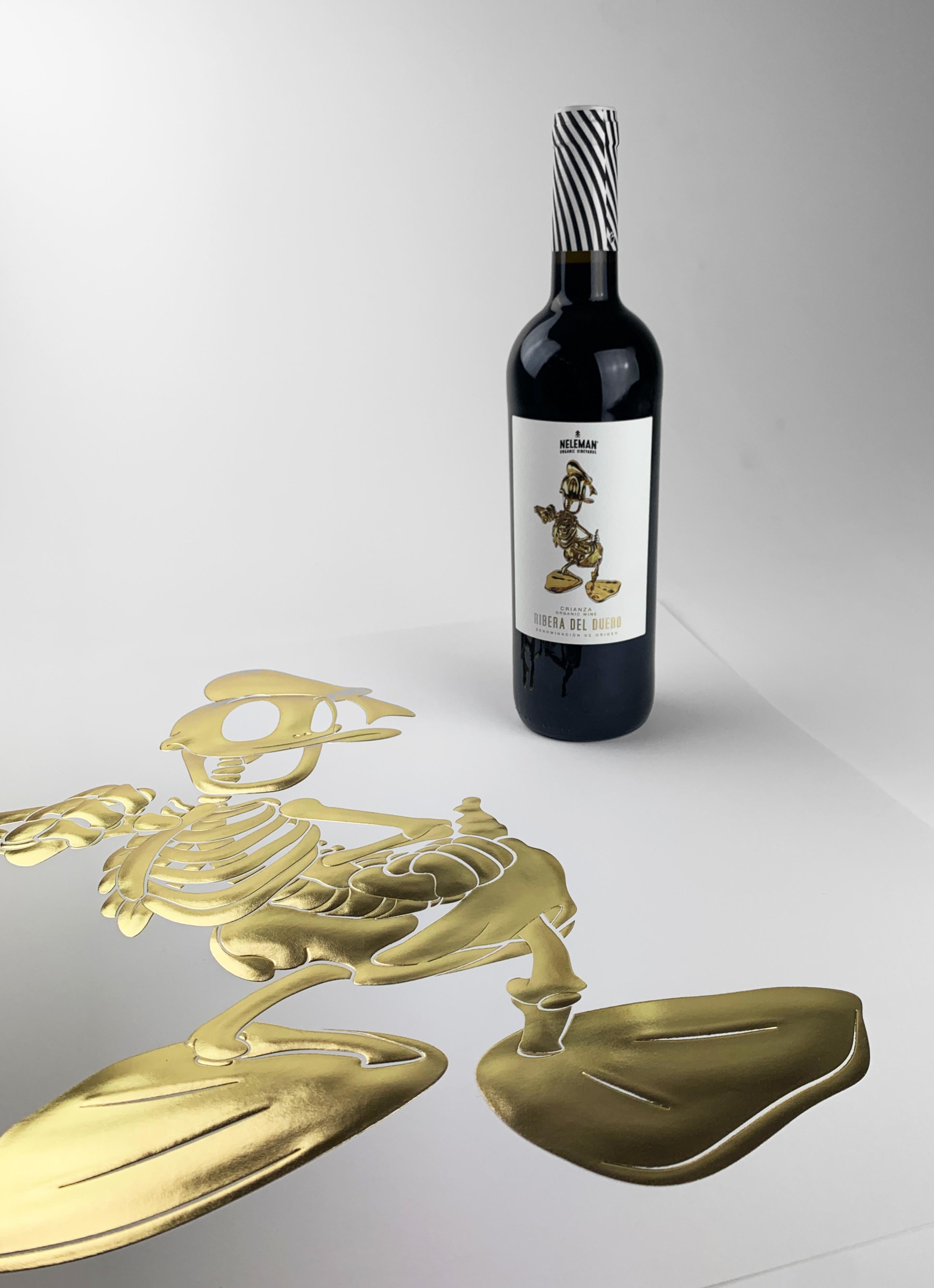 Impression de canard gaufré doré en édition limitée par Alessandro Paglia - Encadré en vente 2