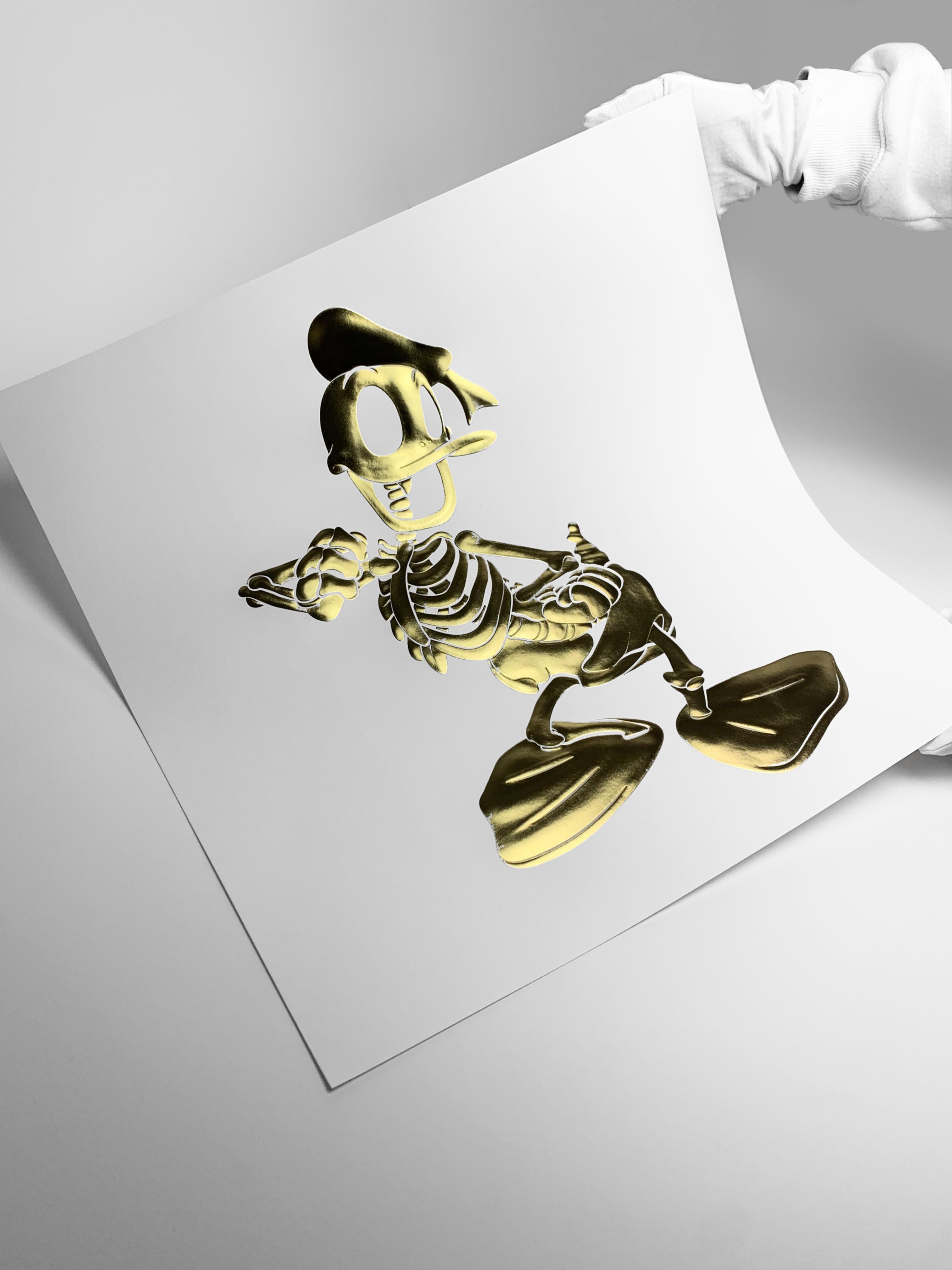 Impression de canard gaufré doré en édition limitée par Alessandro Paglia - Encadré en vente 3