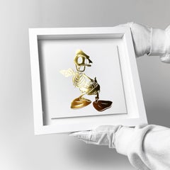 Embossed Golden Limited Edition Duck Print by Alessandro Paglia — Framed