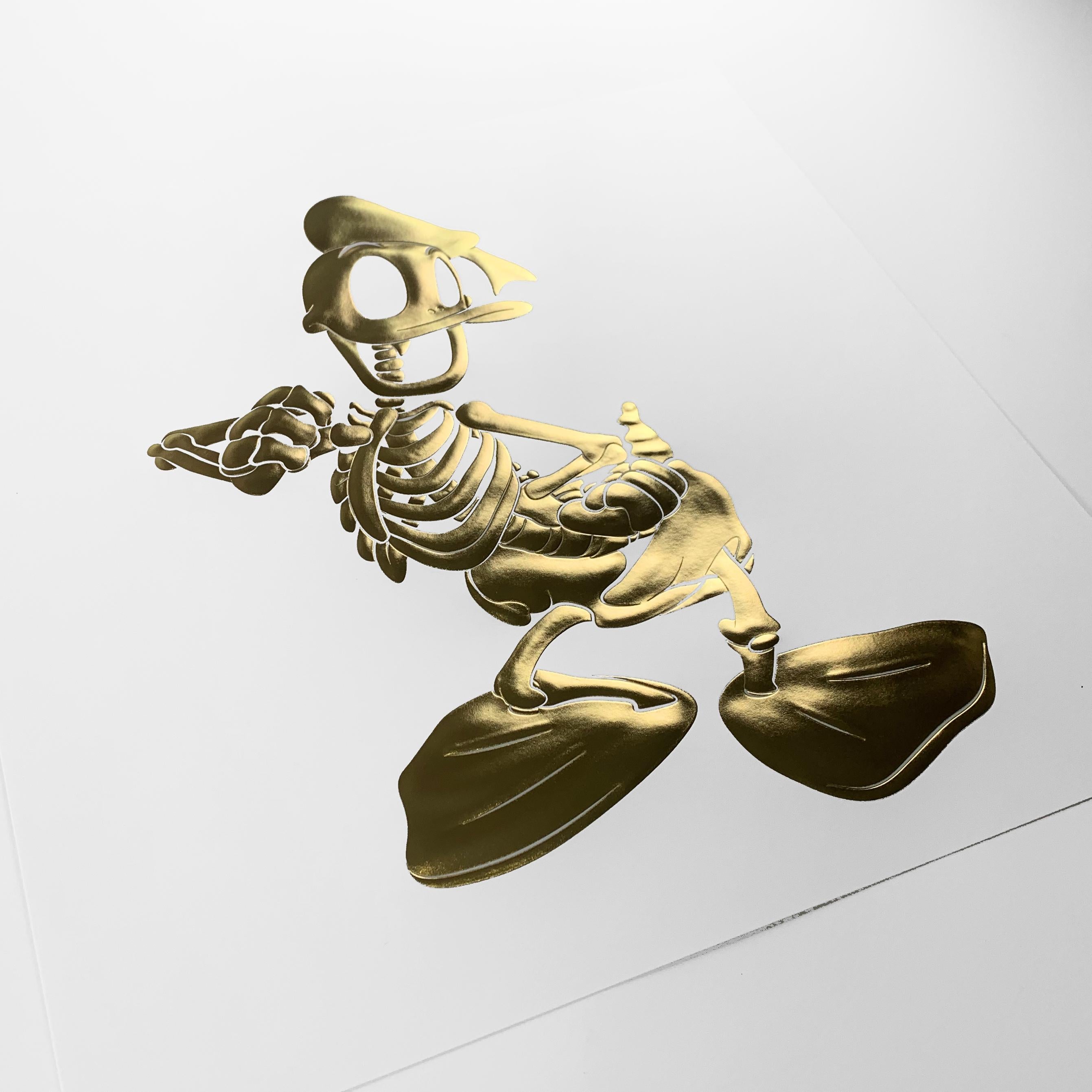 Moderne Impression de canard gaufré doré en édition limitée par Alessandro Paglia - Encadré en vente