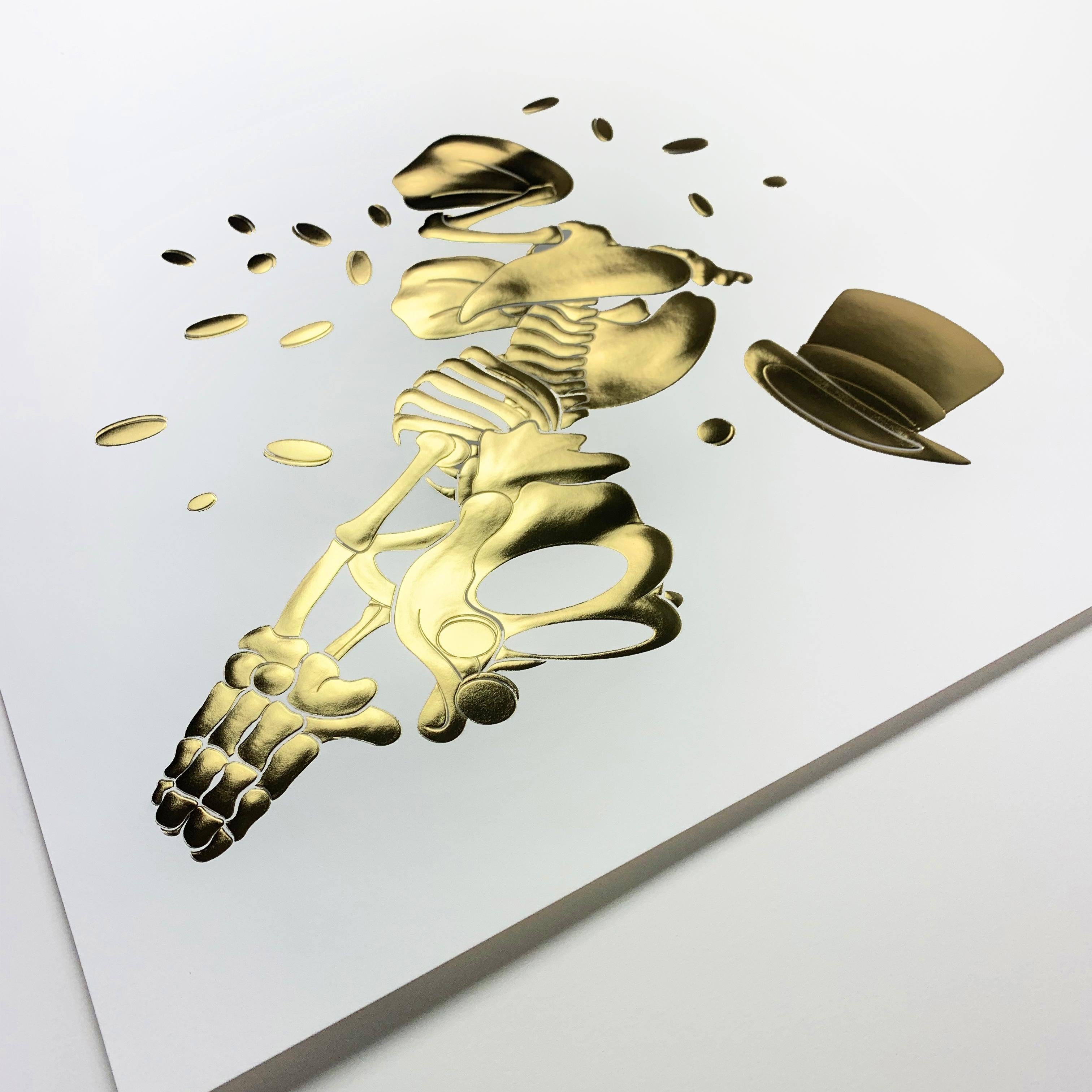 Embossed Golden Limited Edition Scrooge Print by Alessandro Paglia — Framed For Sale 7