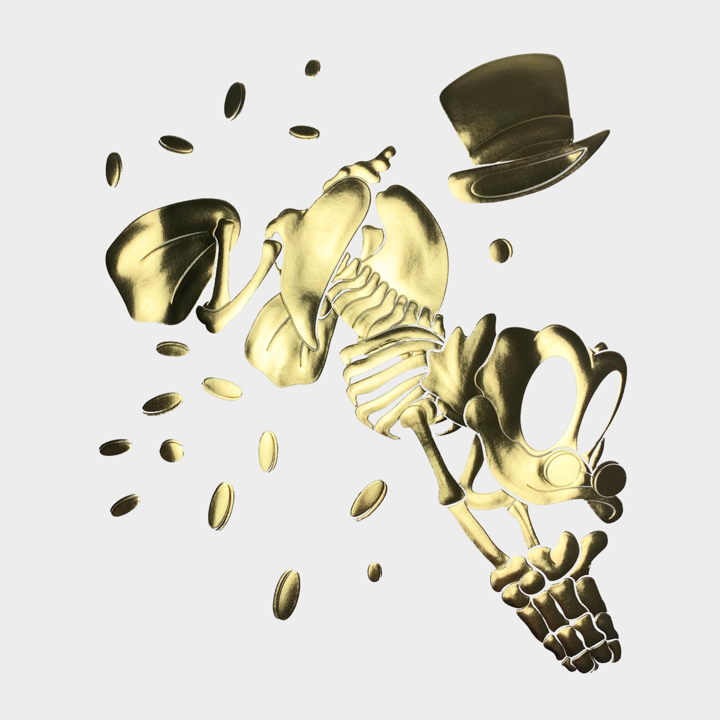 Embossed Golden Limited Edition Scrooge Print by Alessandro Paglia — Framed For Sale 8