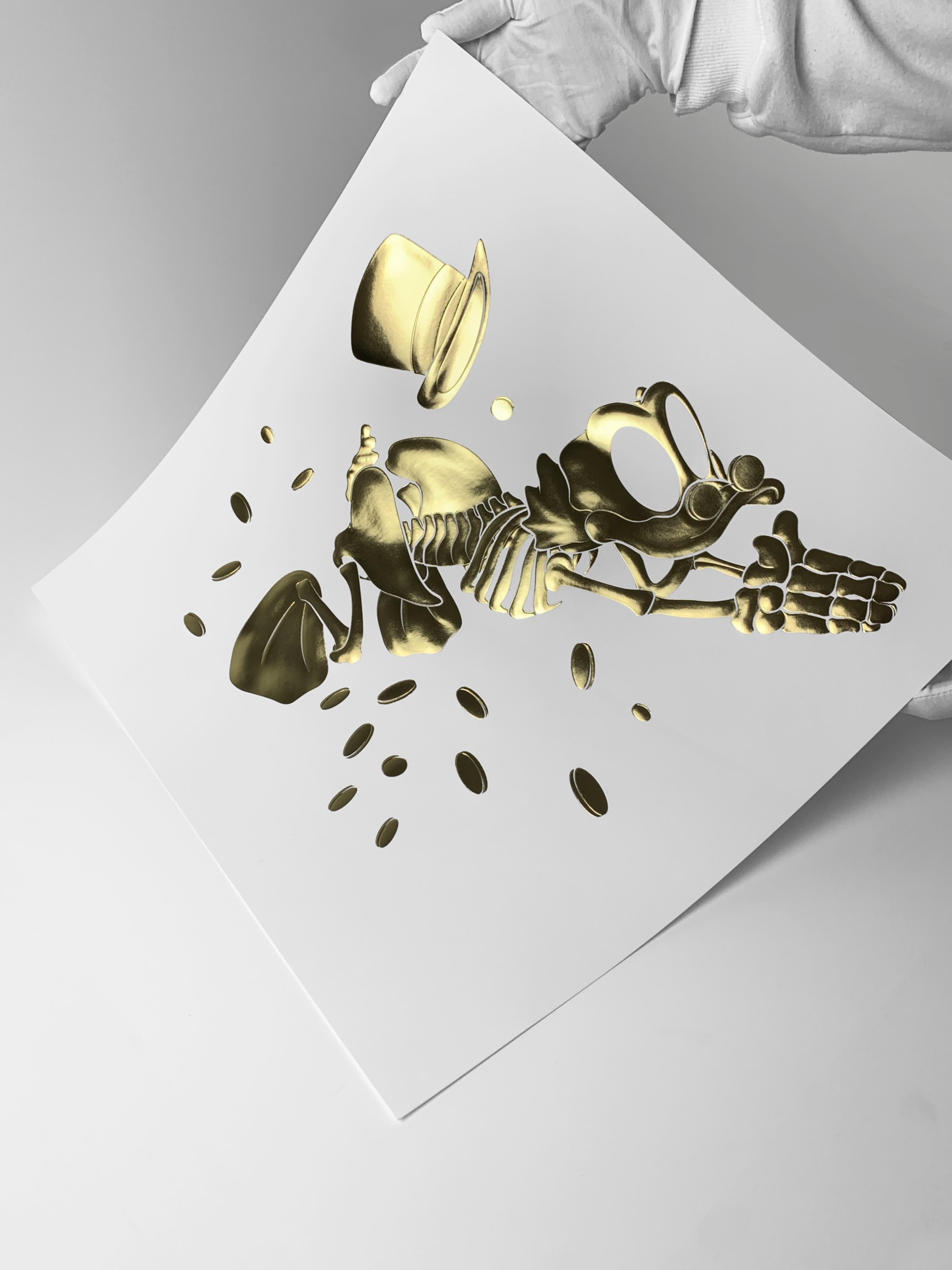 Embossed Golden Limited Edition Scrooge Print by Alessandro Paglia — Framed For Sale 4