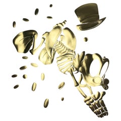 Embossed Golden Limited Edition Scrooge Print by Alessandro Paglia — Framed