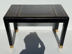 Embossed Leather and Brass Game Table