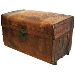 Embossed Leather and Brass Trunk by Martin & Co. San Francisco c.1850-1890