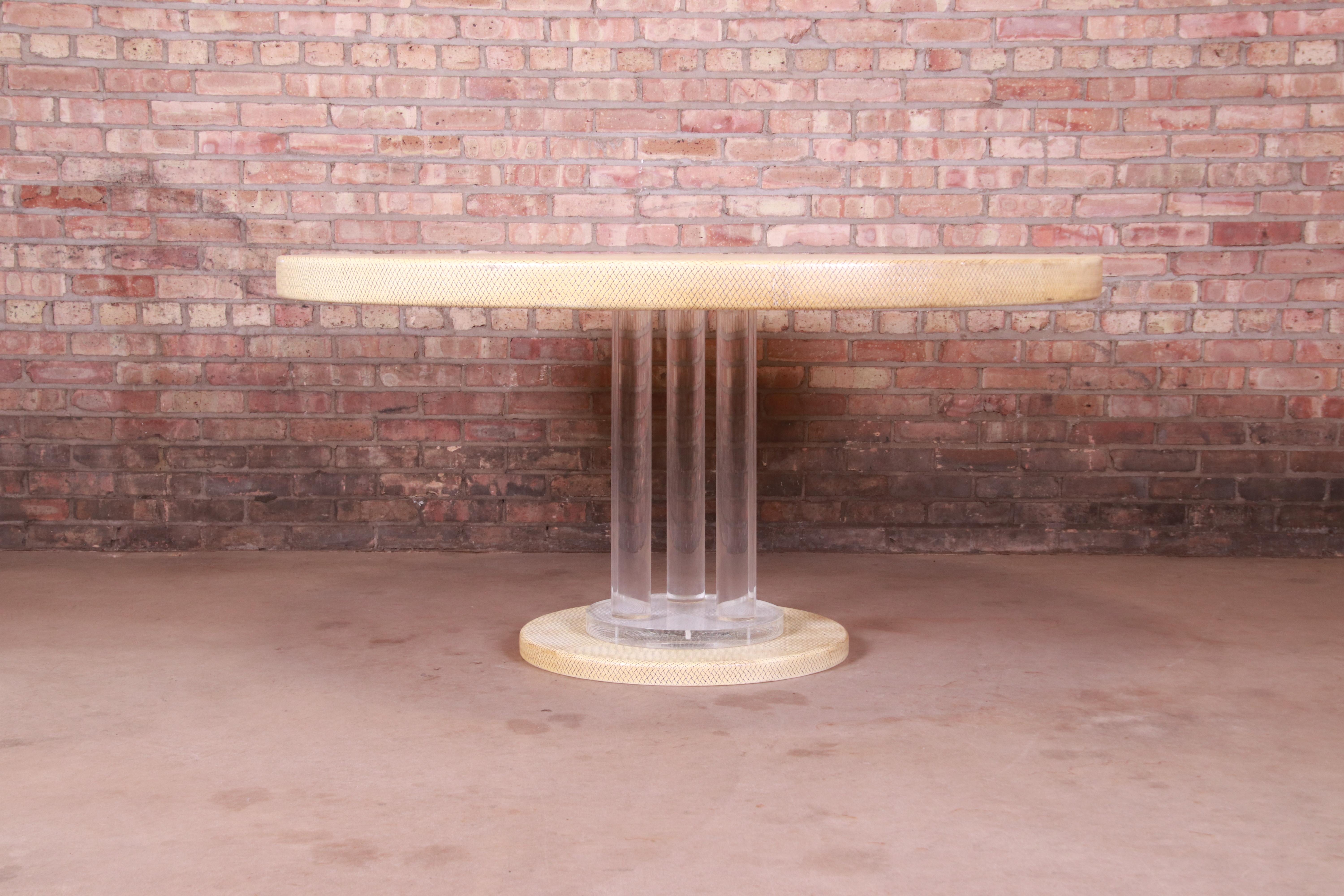 lucite pedestal table