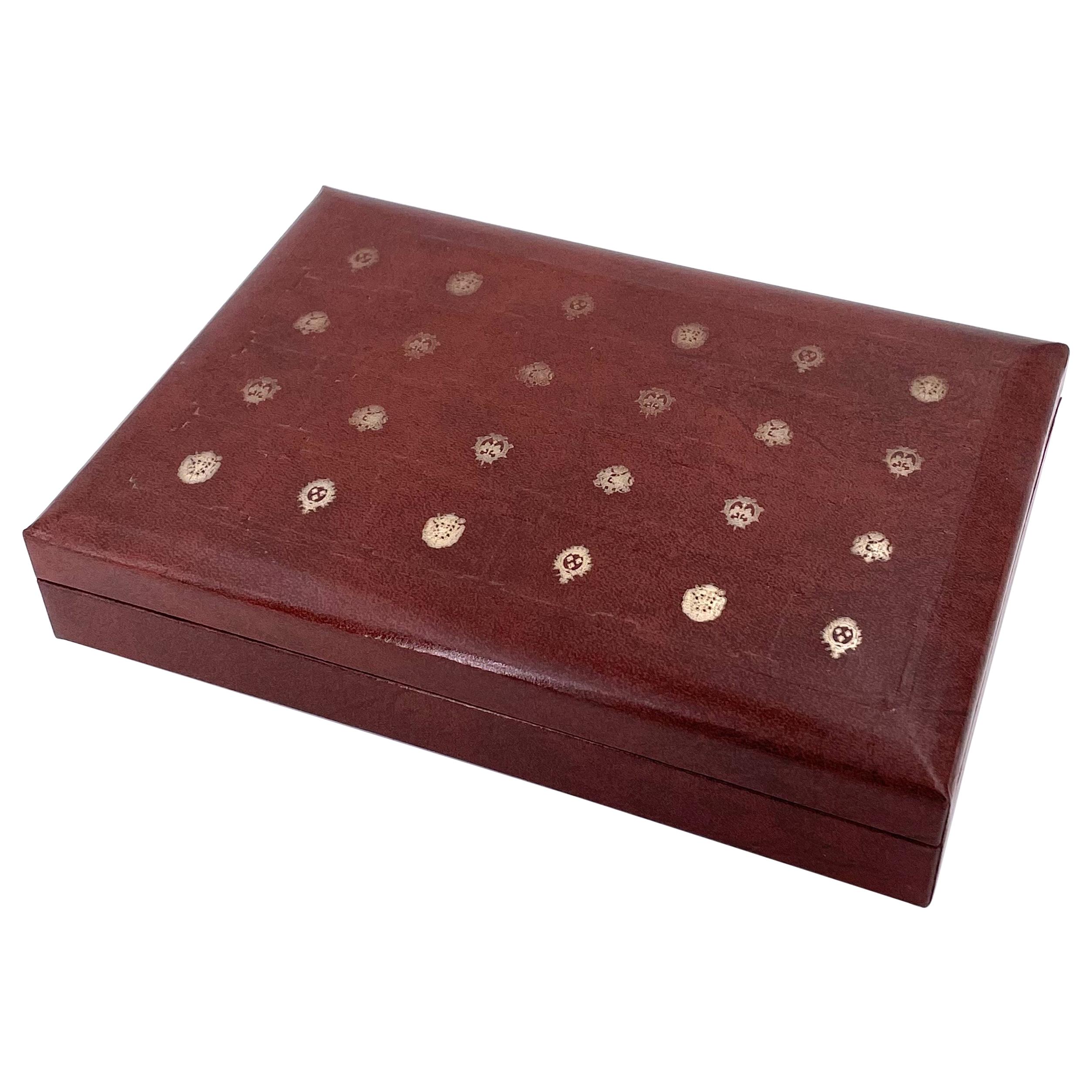Embossed Leather Jewelry Box by Swank Made in Sweden Design by Philippe