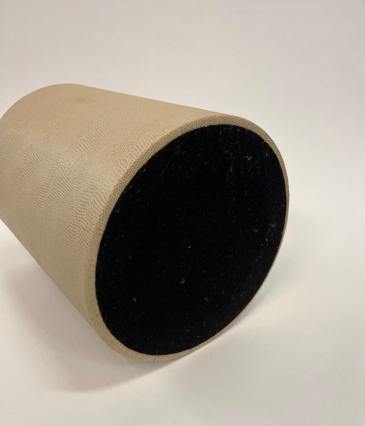 Late 20th Century Embossed Leather Lizard Skin Wastebasket For Sale