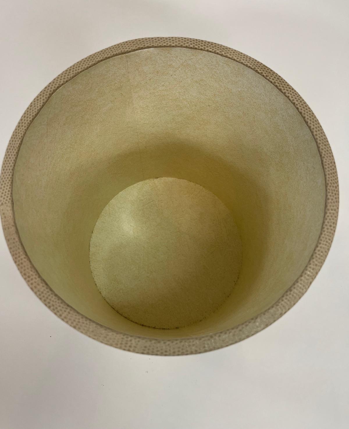 Embossed Leather Lizard Skin Wastebasket For Sale 1