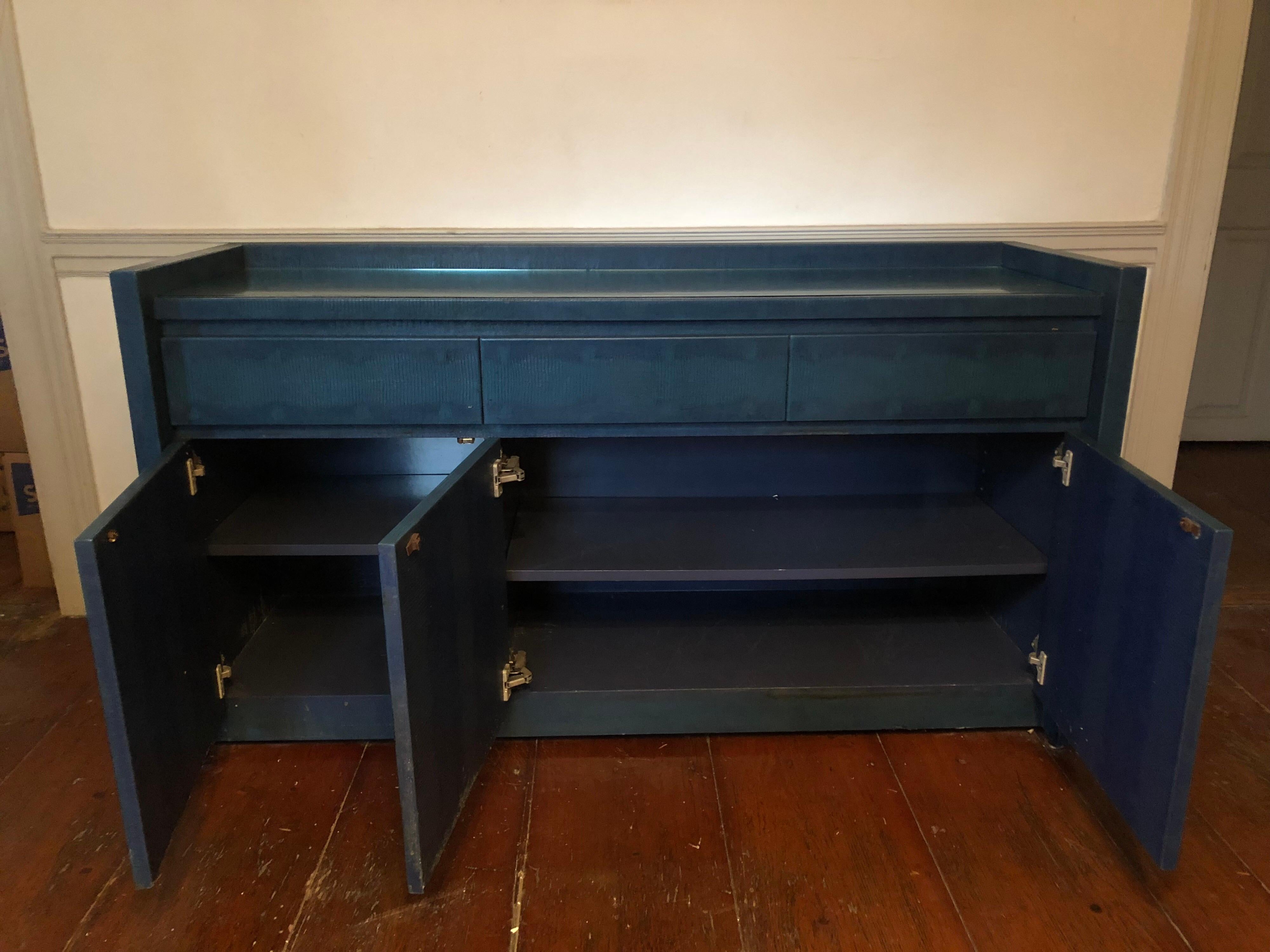 20th Century Embossed Leather Sideboard