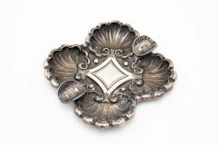 Embossed silver ashtray with shells