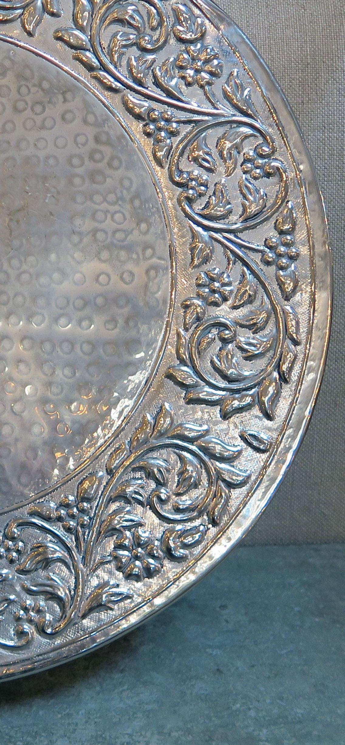 Silver Plated Repoussé Cake Stand C. 1900  1