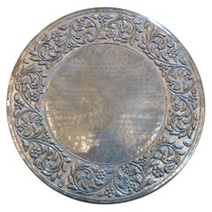 Vintage Silver Plated Repoussé Cake Stand C. 1900 