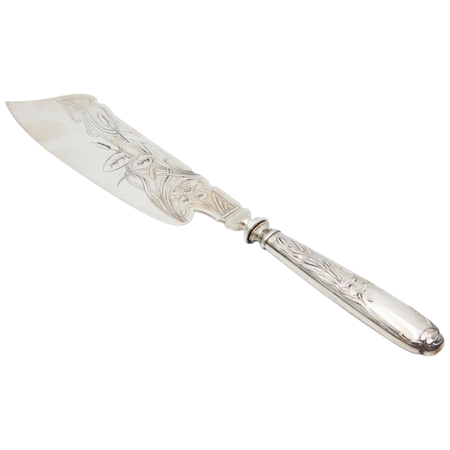 Embossed silver fish knife