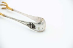 Embossed silver ice tongs