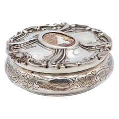 Embossed silver jewelry box