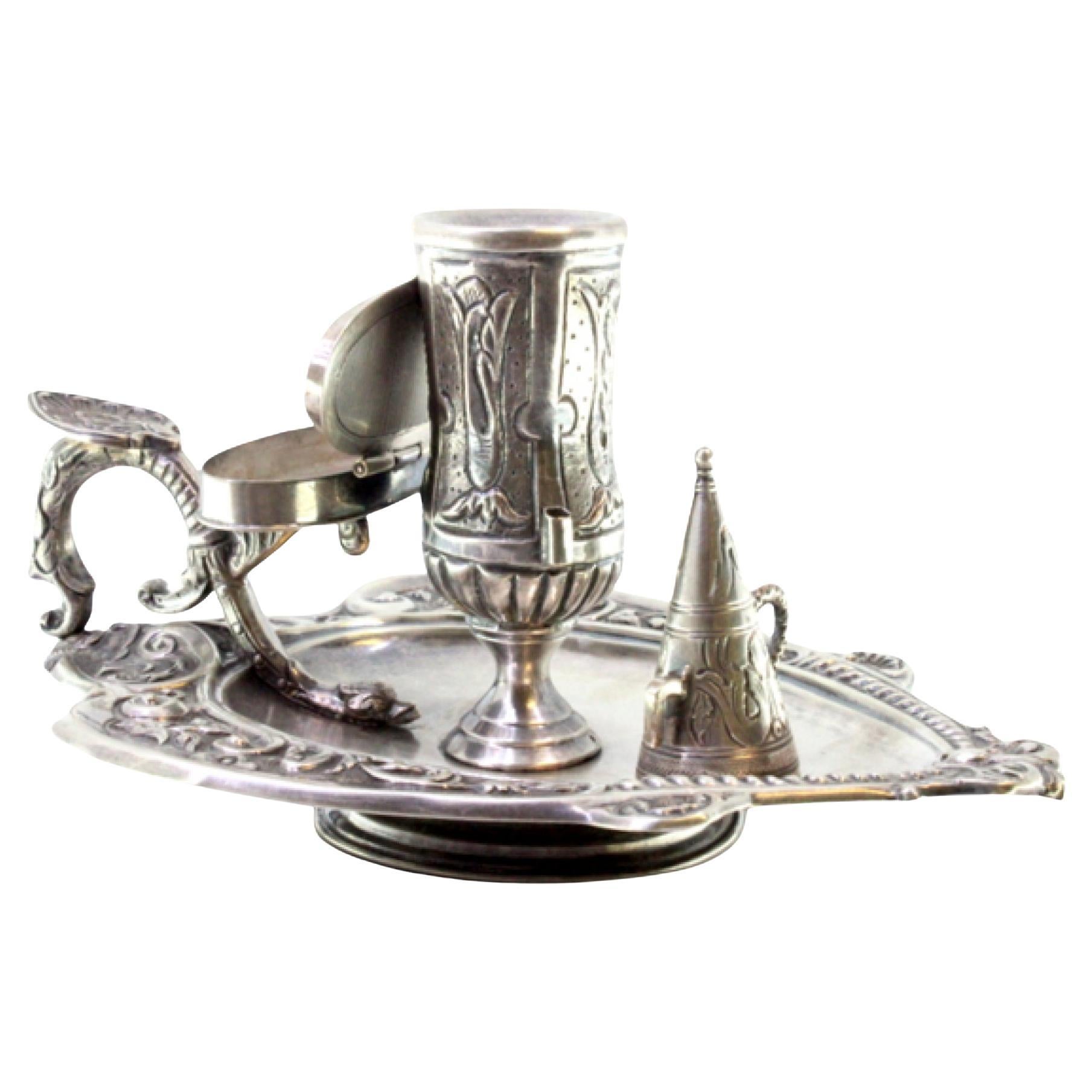 Embossed silver paddle with flame arrester and forforeira