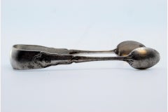 Embossed silver sugar tongs