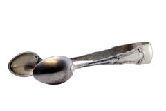Embossed silver sugar tongs