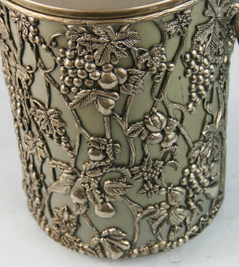 Mid-20th Century Embossed Vines and Grapes Ice Bucket For Sale