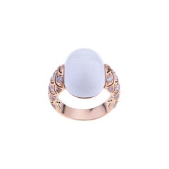 Embrace by Angeletti, Rose Gold Ring with Ceramic Cabochon and Diamonds