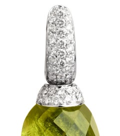 Embrace Collection by Angeletti, Earrings with Faceted Green Tourmaline, Diamond
