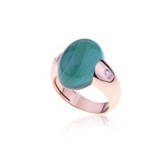 Embrace Collection by Angeletti, Rose Gold Ring with Malachite and Diamonds