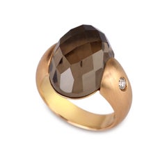 Embrace Collection Rose Gold Ring with Smoky Quartz and Diamonds