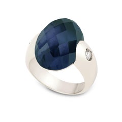 Embrace Collection, White Gold Ring with Iolite and Diamonds