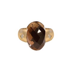 Embrace Collection Rose Gold Ring with Smoky Quartz and Diamonds