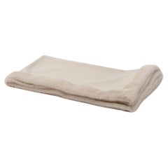 Embrace Pearl Beige Mink Fur Throw Luxury Blanket Plaid Pillow by Muchi Decor