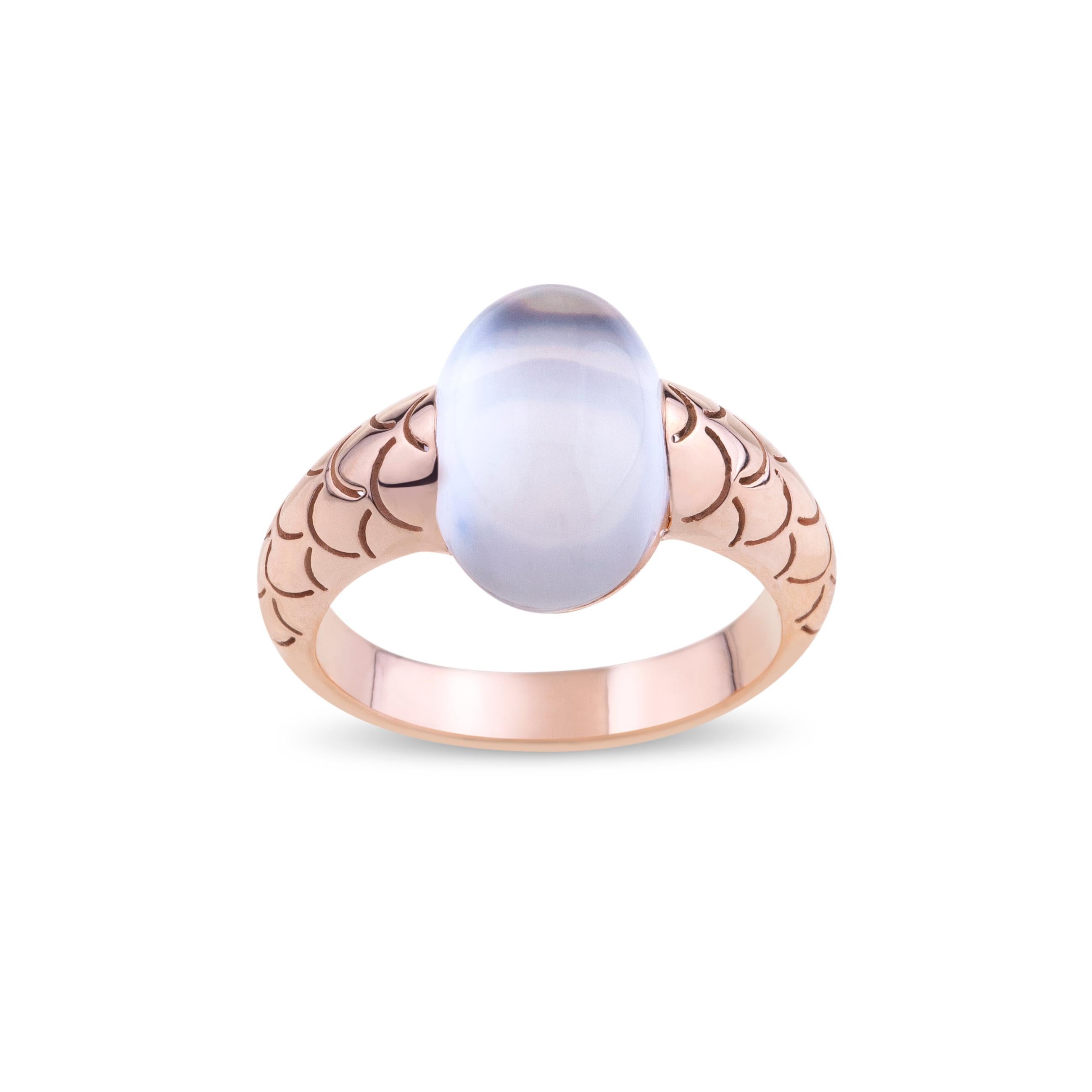 Angeletti Wave Rose Gold With Cabochon Mother Pearl Cocktail Ring (thin model)
New Wave Version, Designed and Manifactured in Rome. Available in Different Size.
Gold Weight is Around 5 Grams and the Size is 13 but Very Confortable for a range of