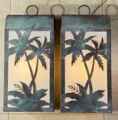 Adopta la elegancia tropical con esta palmera de cobre macizo hecha a mano