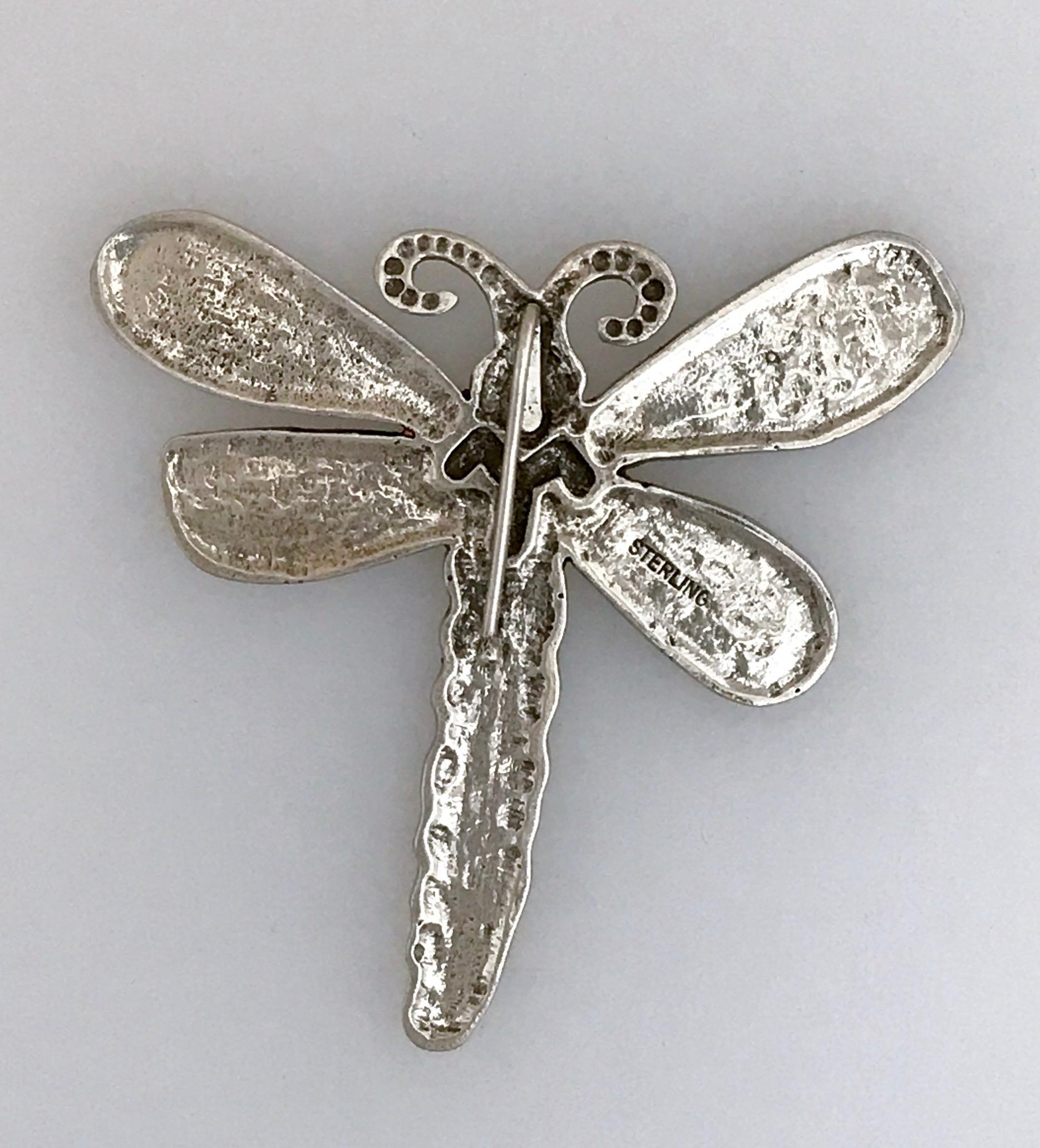da uomo o donna Abbraccia l'acqua, ciondolo-esaltatore a forma di libellula, Melanie Yazzie designs, argento Navajo in vendita