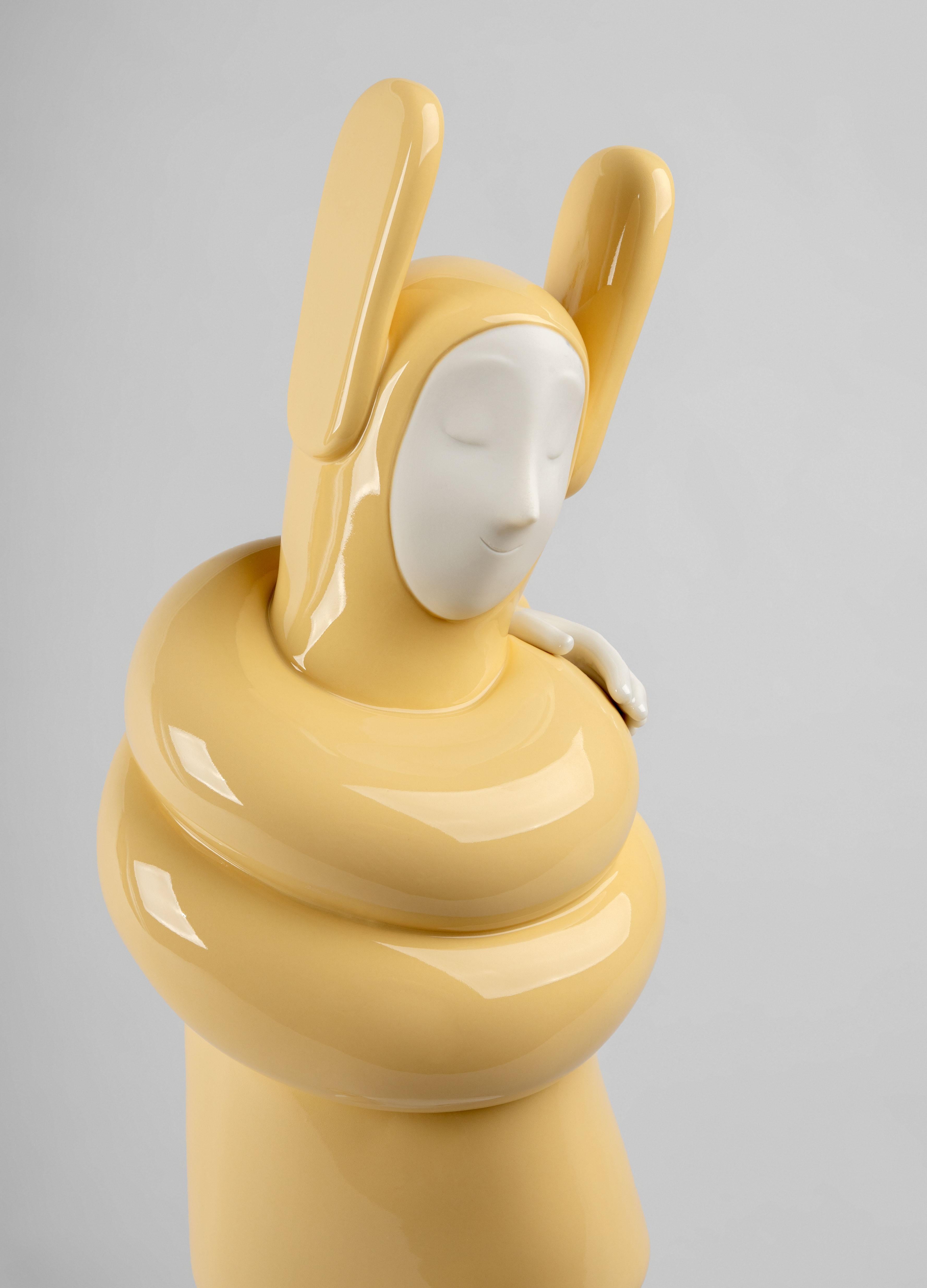 Hand-Crafted Embraced 'Yellow' Sculpture For Sale