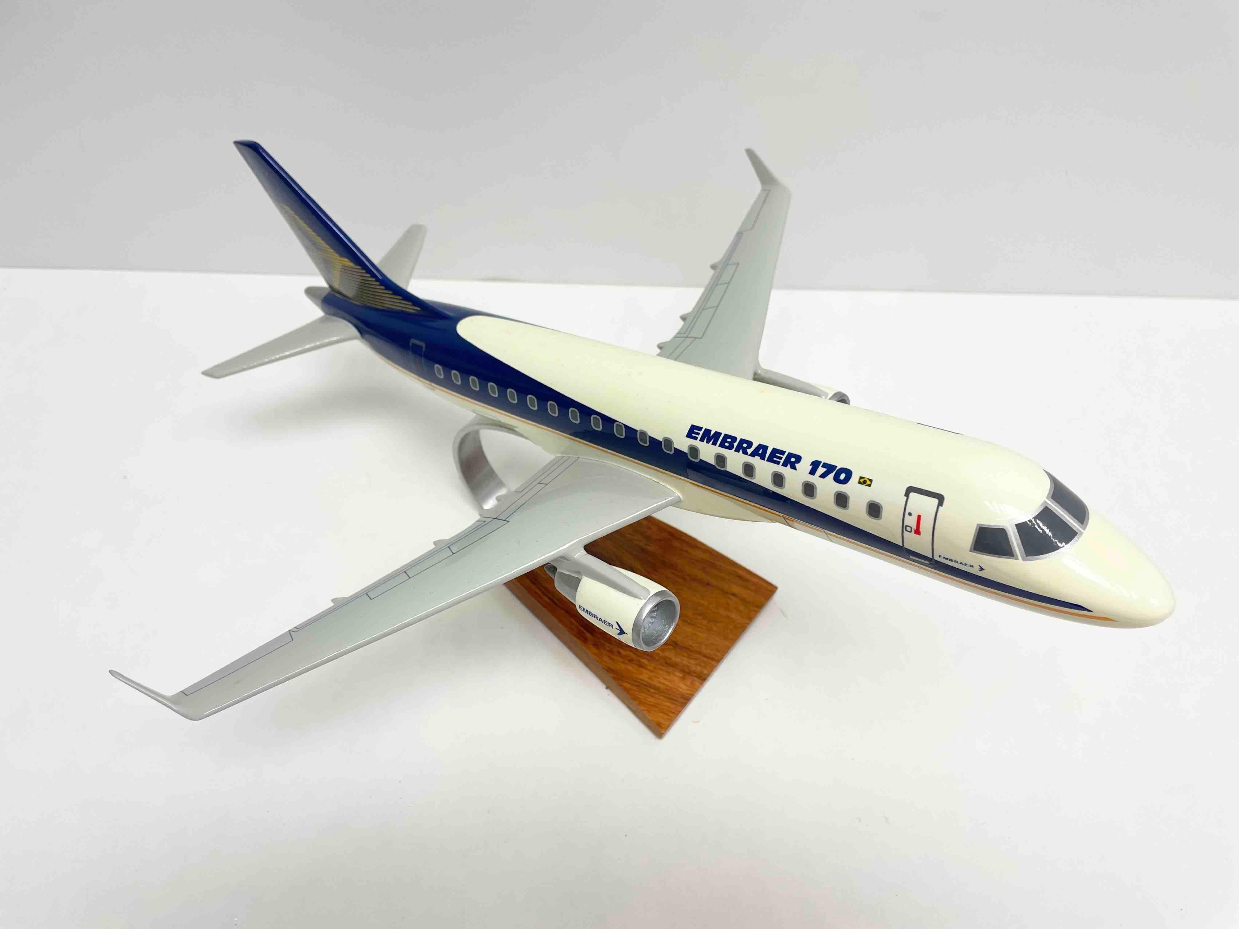 Hand-Crafted Embraer 170 Jet Airplane Aircraft Model Brazil For Sale