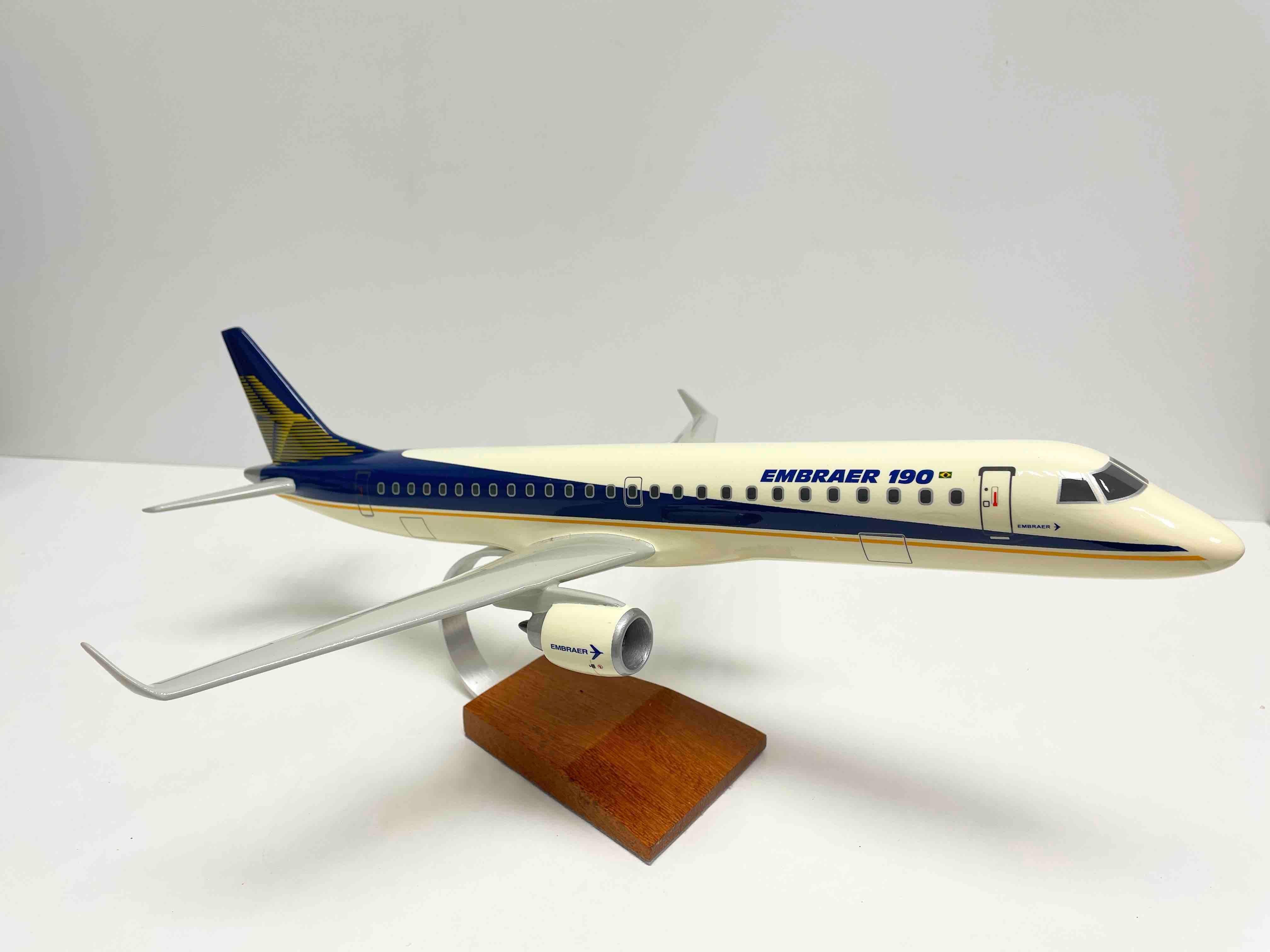 Hand-Crafted Embraer 190 Jet Airplane Aircraft Model Brazil For Sale
