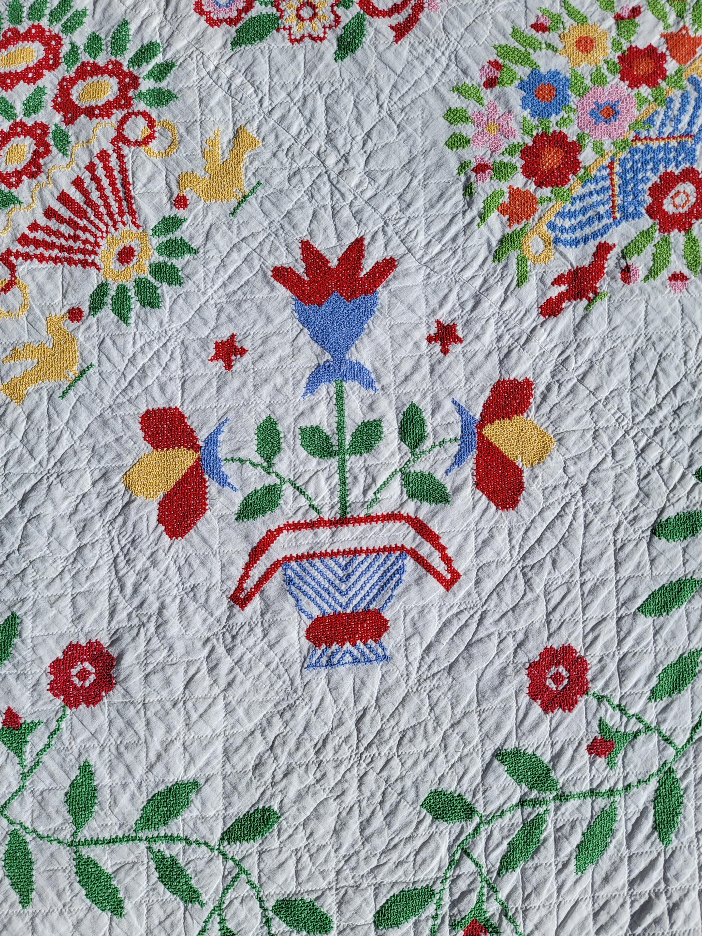 Gesticktes Album Quilt (Handgefertigt) im Angebot