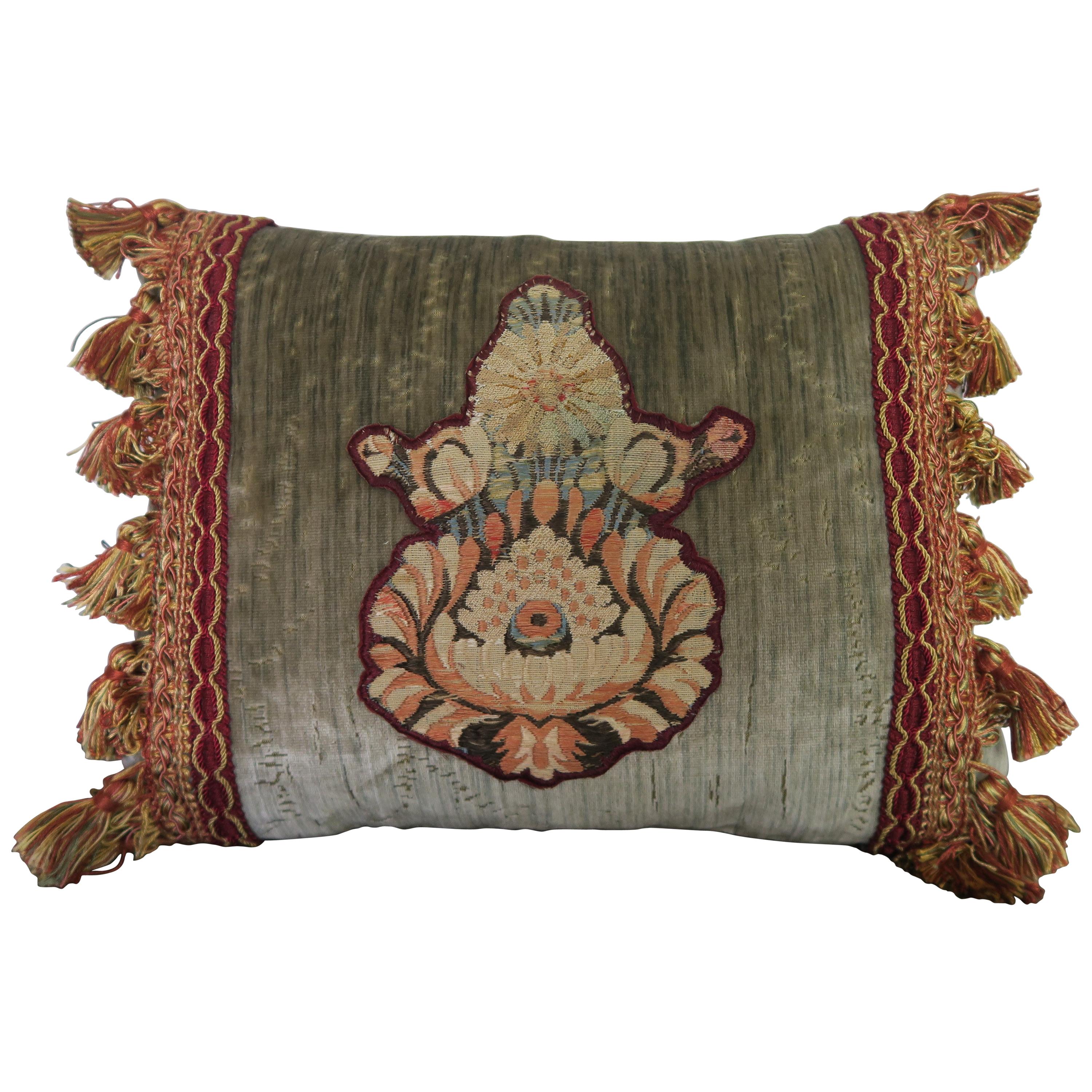 Embroidered Appliqued Velvet Pillow by Melissa Levinson