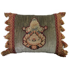 Embroidered Appliqued Velvet Pillow by Melissa Levinson