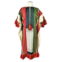 Embroidered cotton blouse with floche silk tassels - Tunisia Circa 1950