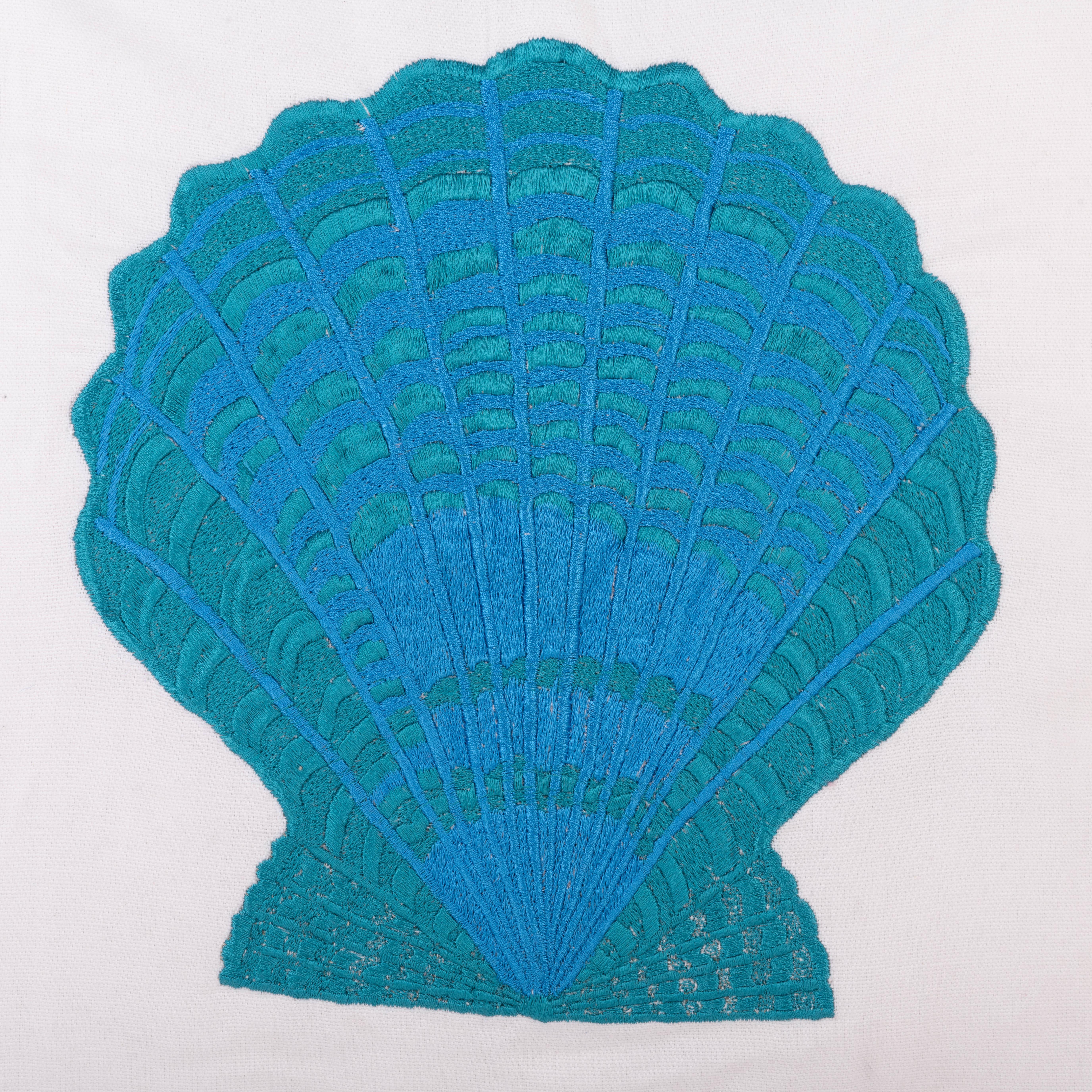 An amazing embroidered cotton pillow 
the shell is fully embroidered on a cotton base
