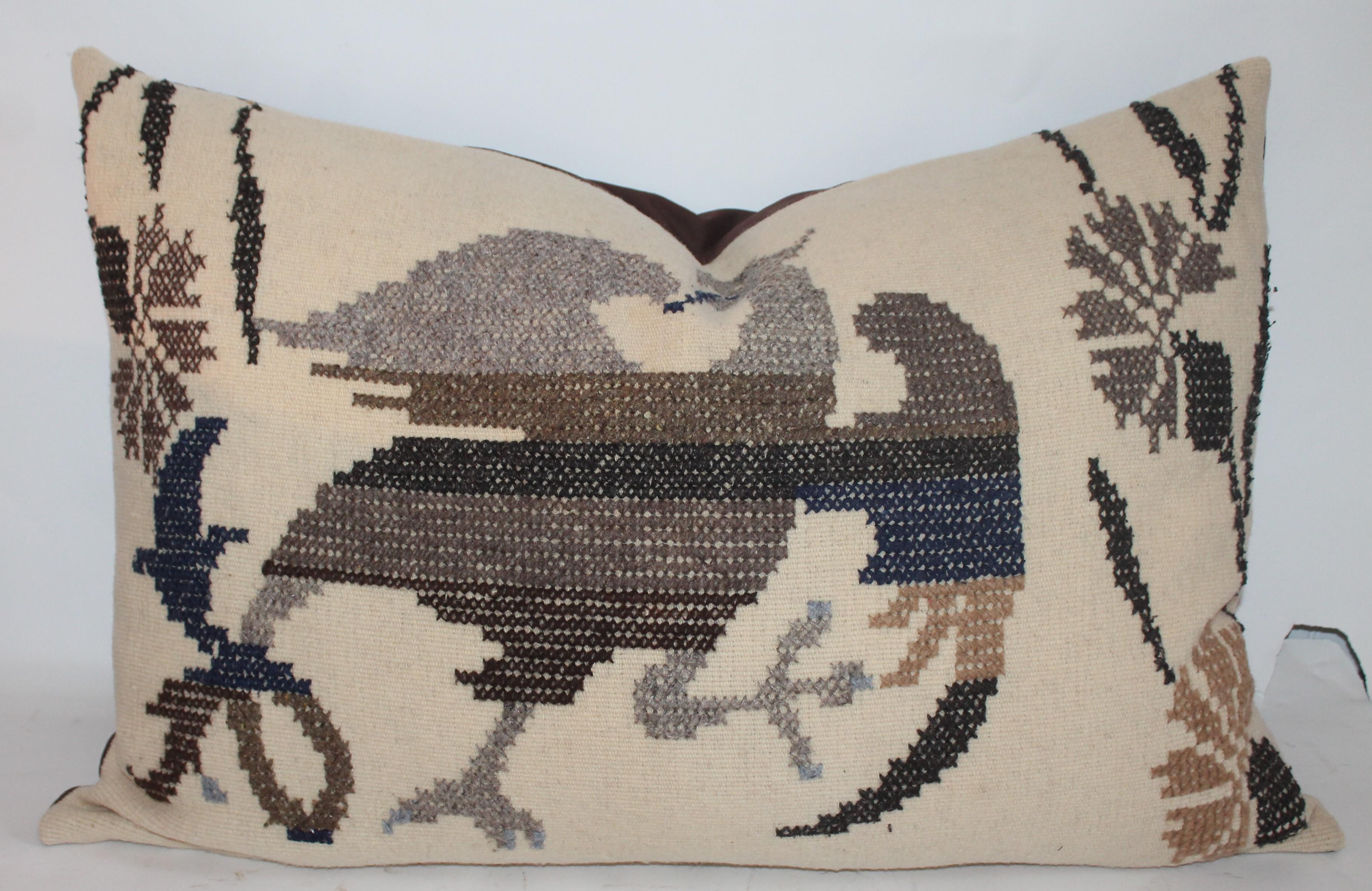 Adirondack Embroidered Eagle Pillow With Linen Backing