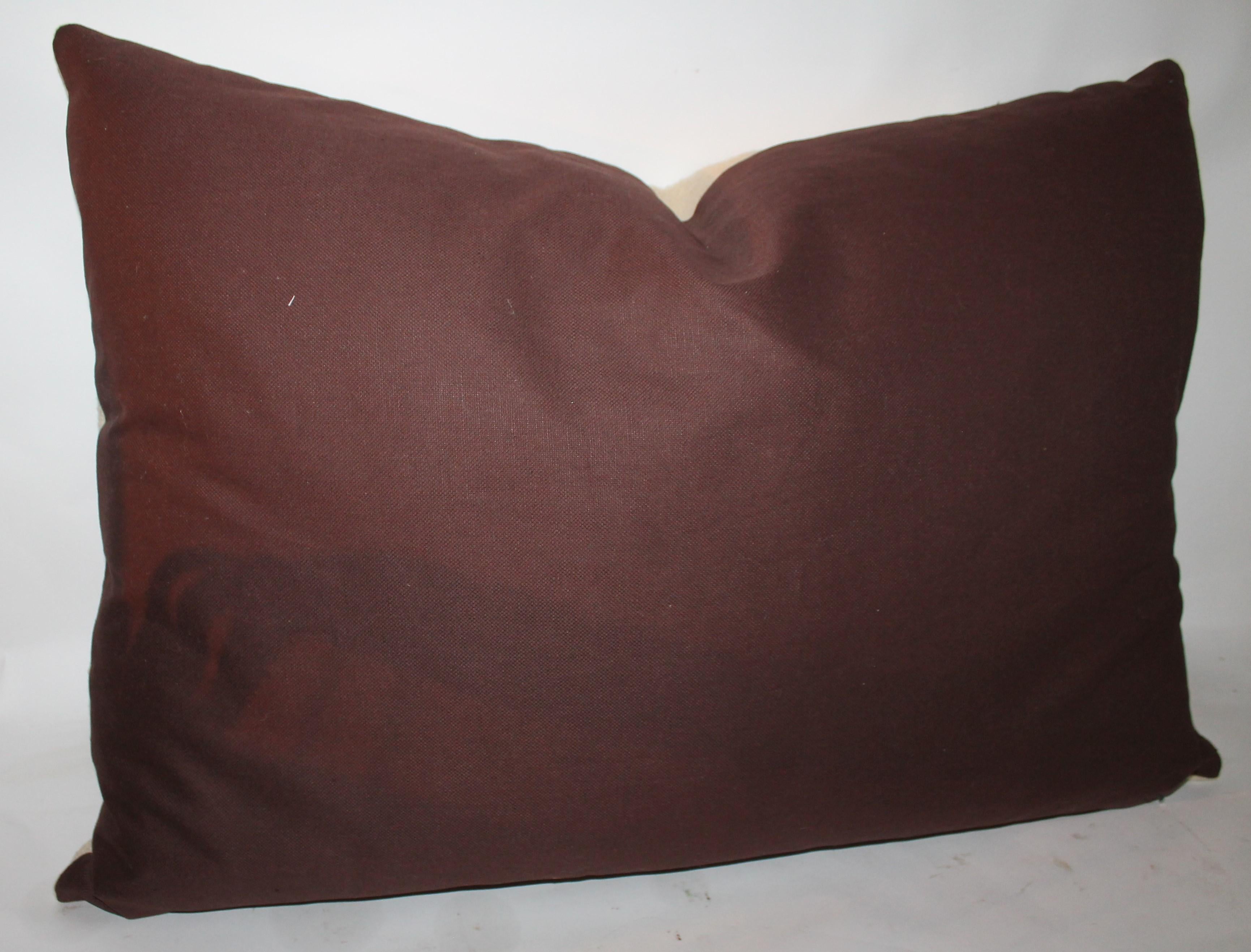 Embroidered Eagle Pillow With Linen Backing 1