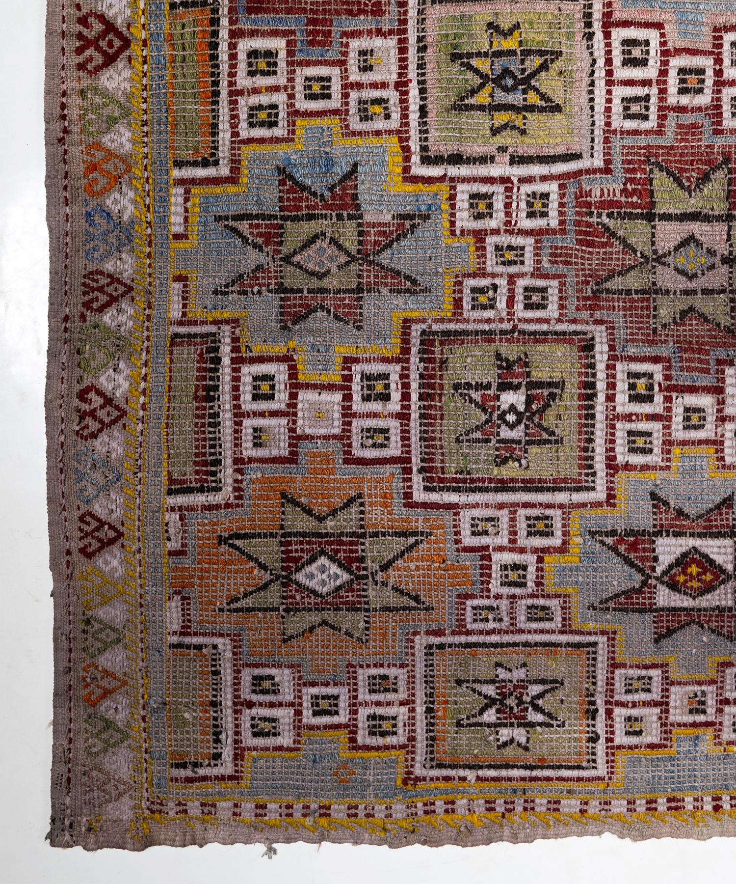 Turkish Embroidered Kilim, Turkey, 1950