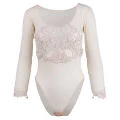 Retro Embroidered Leotard '90s