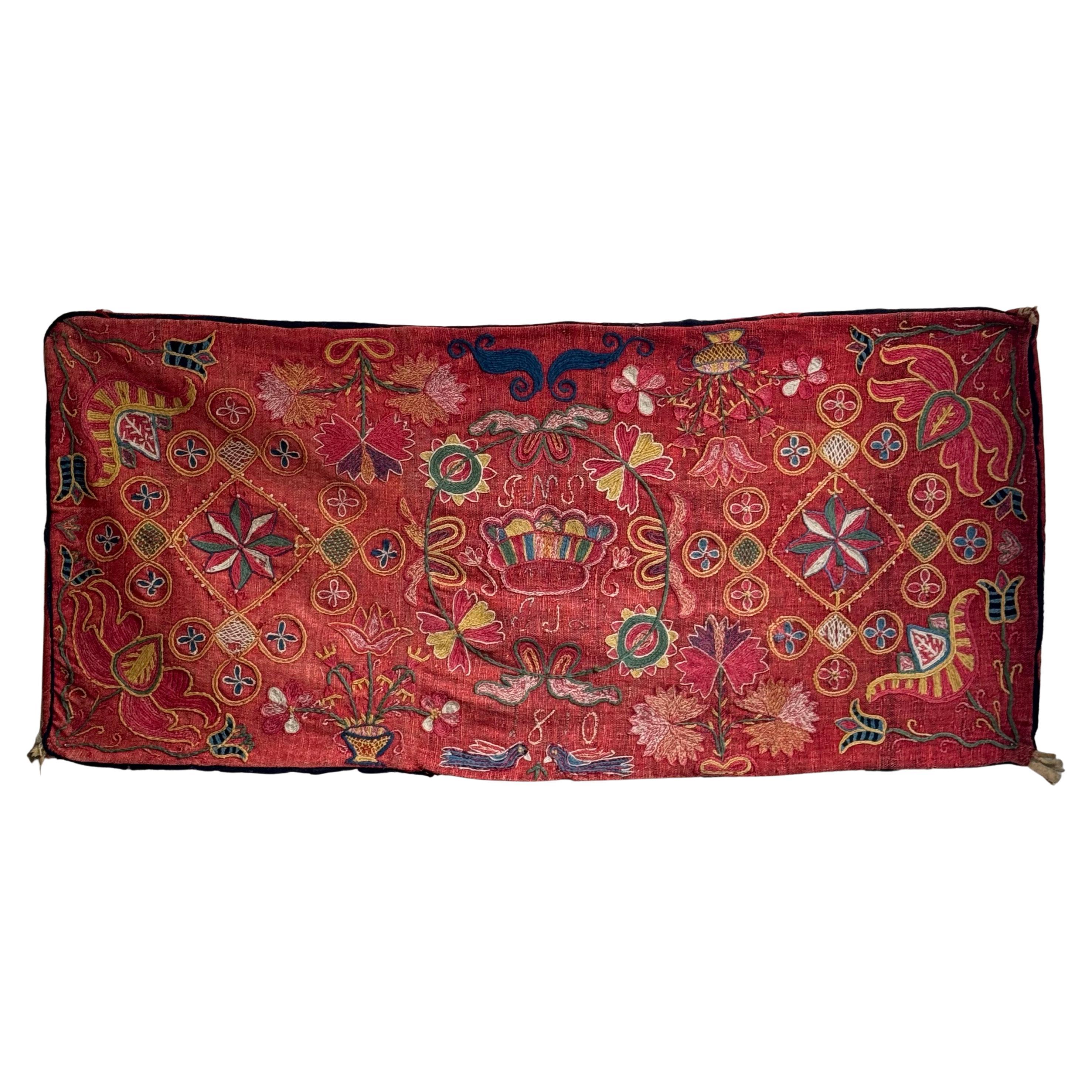 Embroidered Marriage Cushion/ Sweden, 1810 im Angebot