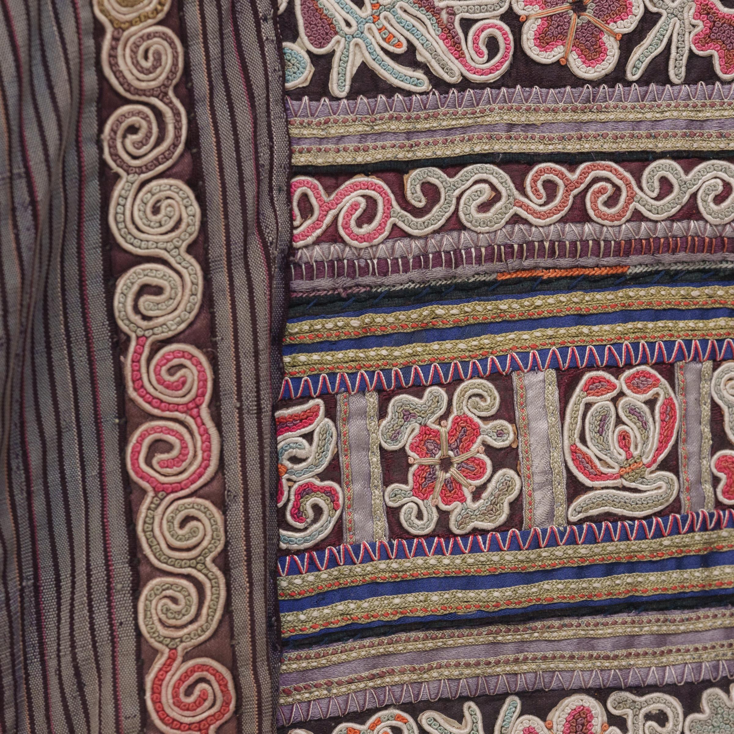 Folk Art Embroidered Miao Baby Carrier Textile For Sale