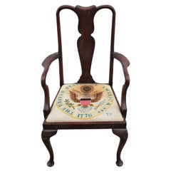 Embroidered Presidential Queen Anne Chair